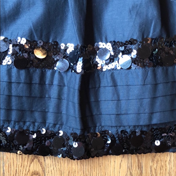 Black Cotton Skirt with Sequin Bands - Picture 2 of 3